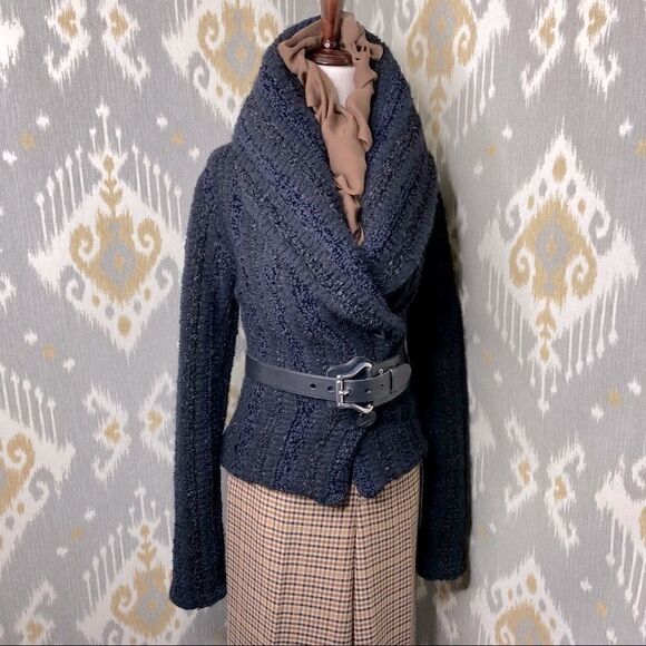 Ralph Lauren 2012 Collection Black Cashmere Blend Chenille Shawl Collar Cardigan - Picture 6 of 16